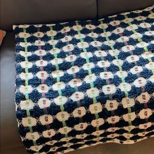 Anthropology blue full size blanket